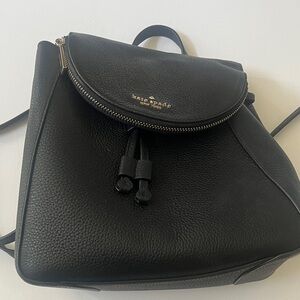 Kate Spade Black Pebbled Leather Backpack